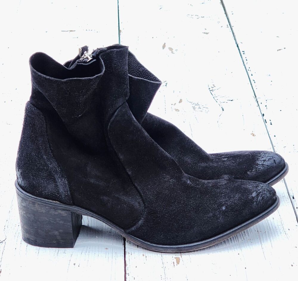 Select Vero Cuoio Women's Black Suede Leather Heeled Ankle Boots US 9.5 EU 40